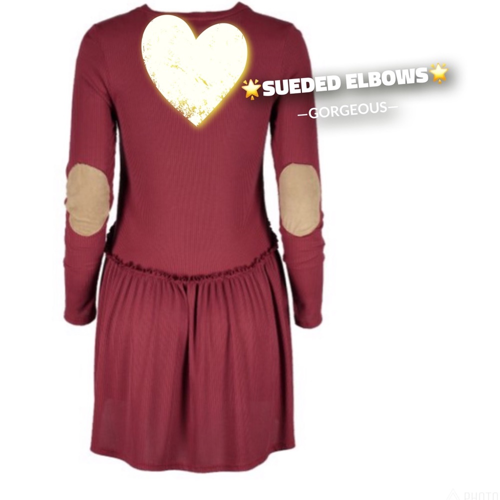NEW•L-2X• Gigi Wine Gorgeous Ribbed Swing Dress